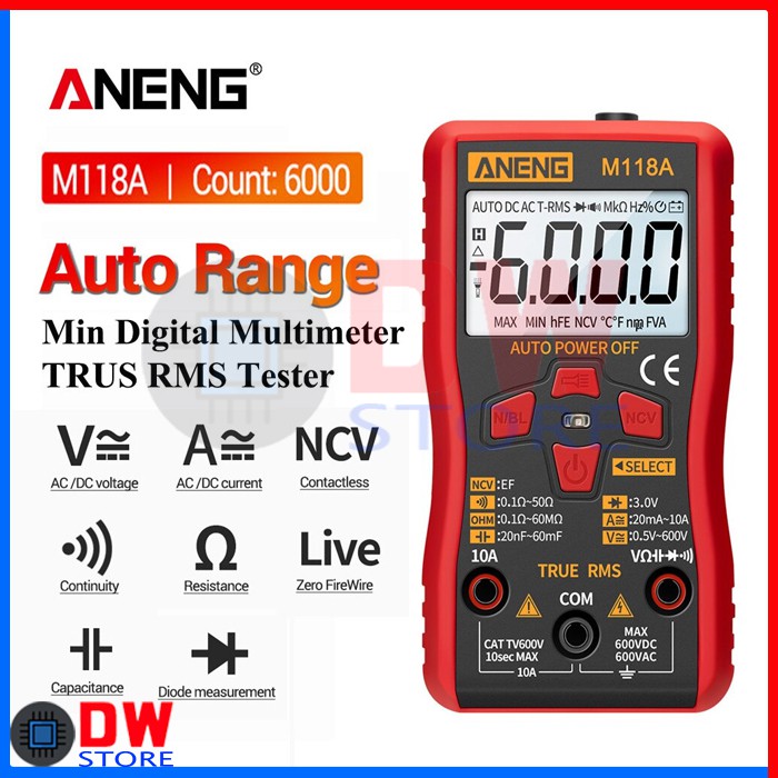 ANENG M118A Avometer Multimeter Multitester Digital Otomatis