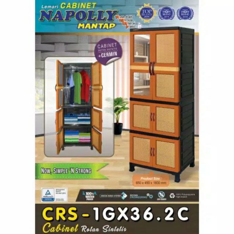 Lemari Napolly CRS XU 48 / lemari plastik / lemari napolly kaca / lemari kaca / lemari plastik kaca