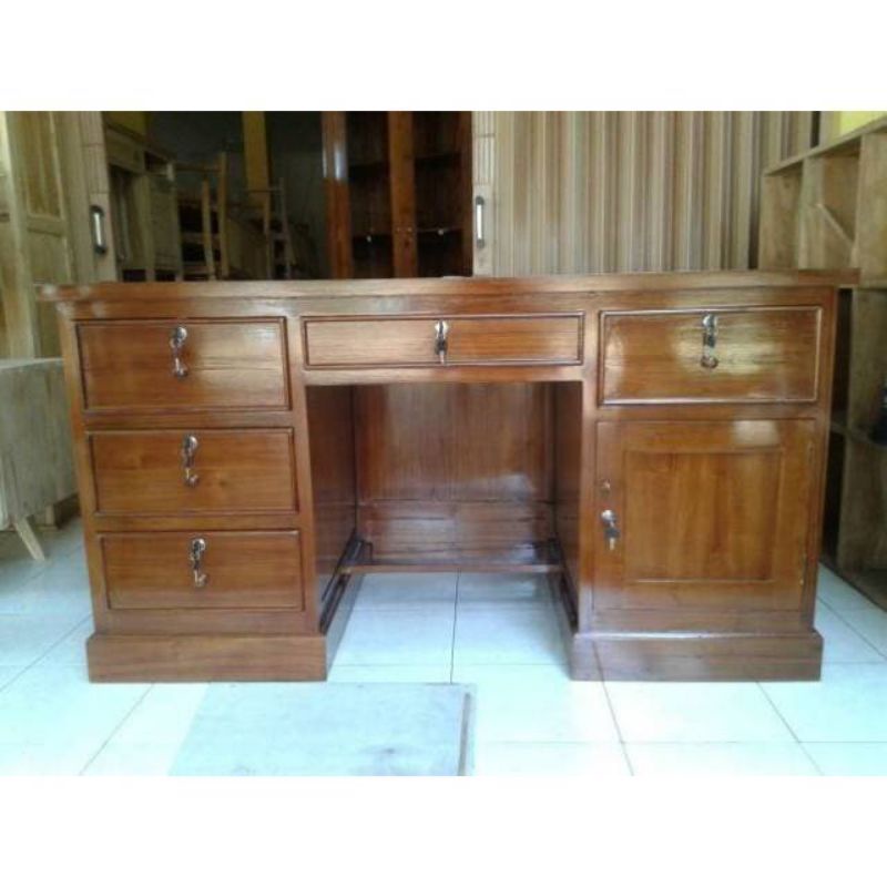 Meja kantor kayu jati / meja kantor full jati furniture Jepara