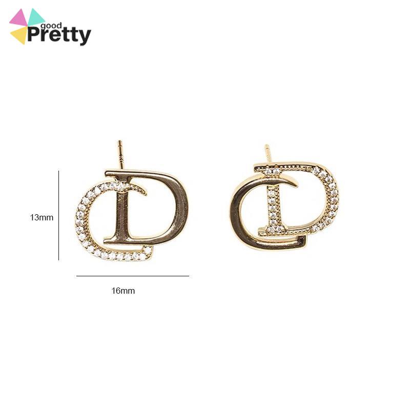 925 Perak Personalised berlian litto anting -anting niche desain anting -anting waktu sederhana - PD