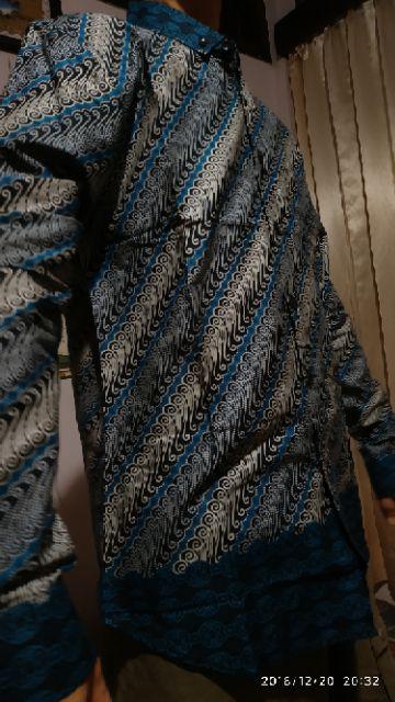 Freypv 7786 Slimfit Long Batik Black Floral Colourfull M-xl Kemeja Batik