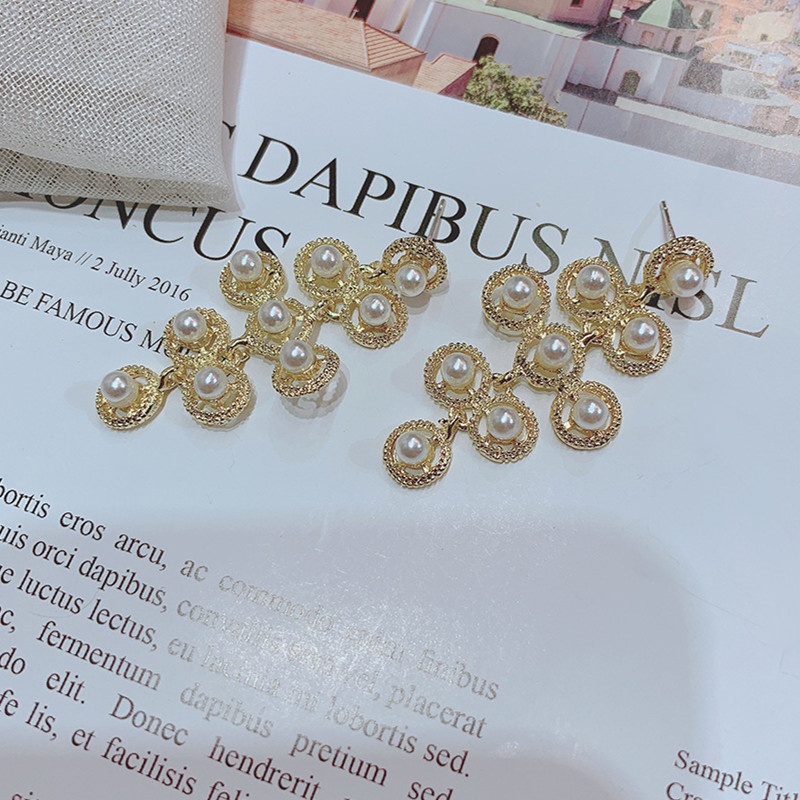 2020 Korea mutiara anting-anting pribadi internet influencer stud anting-anting retro gaya ornamen l