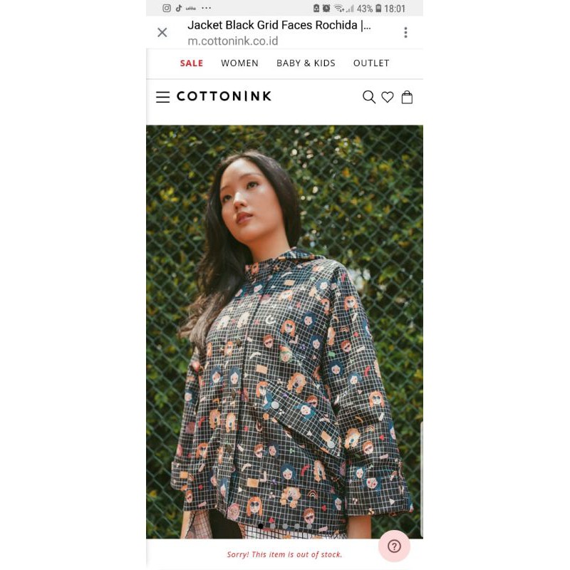 Jaket black grid faces rochida by idekuhandmade