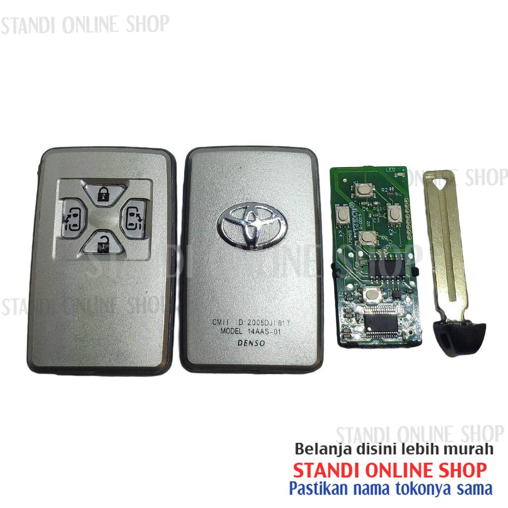 Remote Keyless Smart Key Lengkap Toyota Alphard Lama 4 Tombol