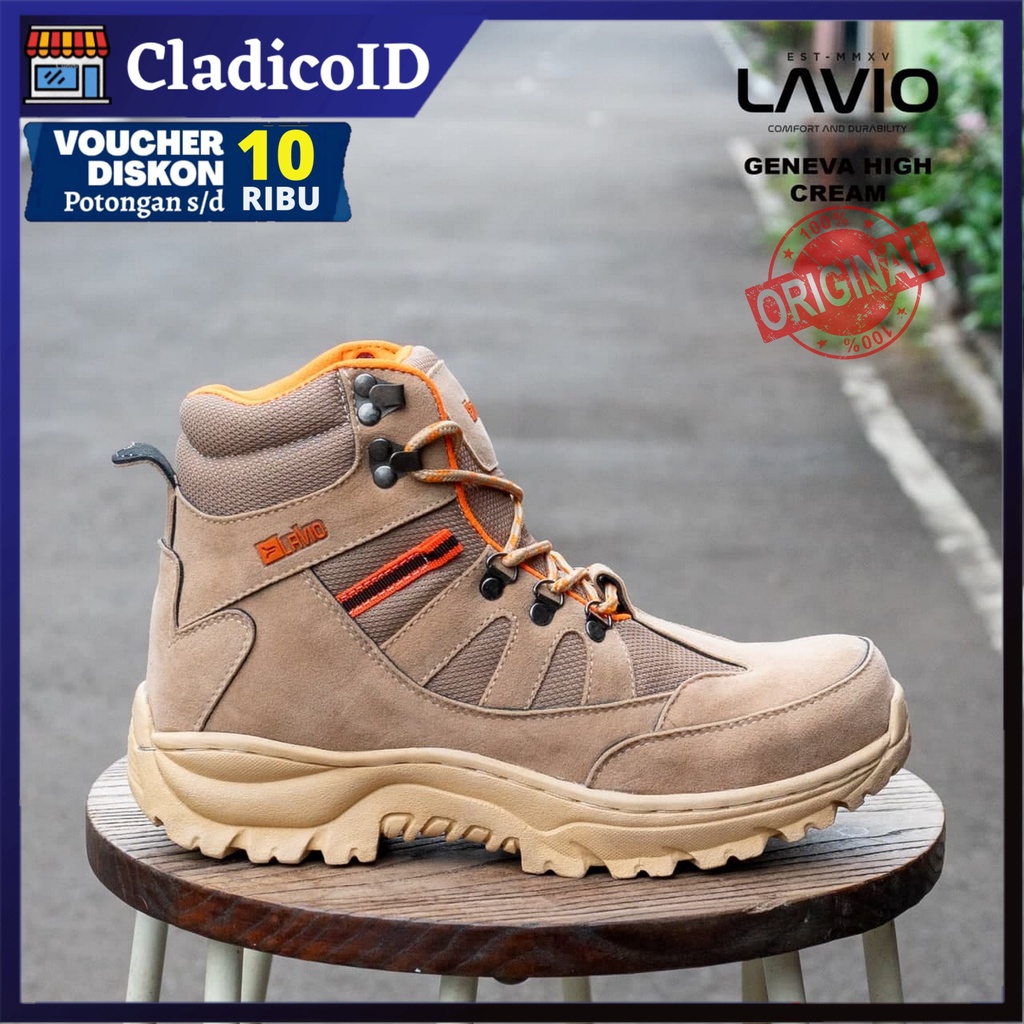 Sepatu Safety Boots Tinggi Original  Lavio Geneva High Kerja Lapangan Outdoor Sefty Shoes Ujung Besi Pria Cowok