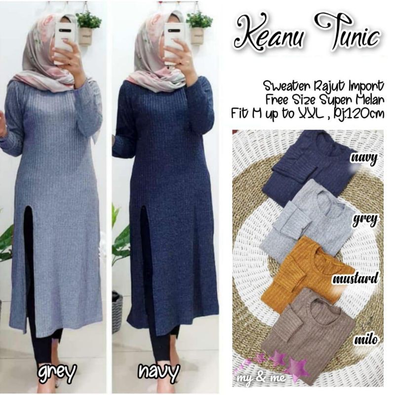 KEANU TUNIK bahan kaos knit fit to XL