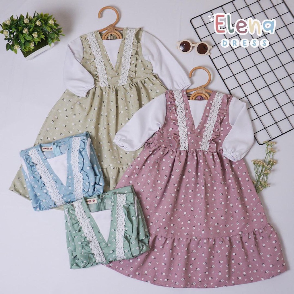 [Kidswear/Longdress] [Elena Dress] [Inara] Korean Vintage Dress Anak/Longdress Anak/Dress Anak/Gamis
