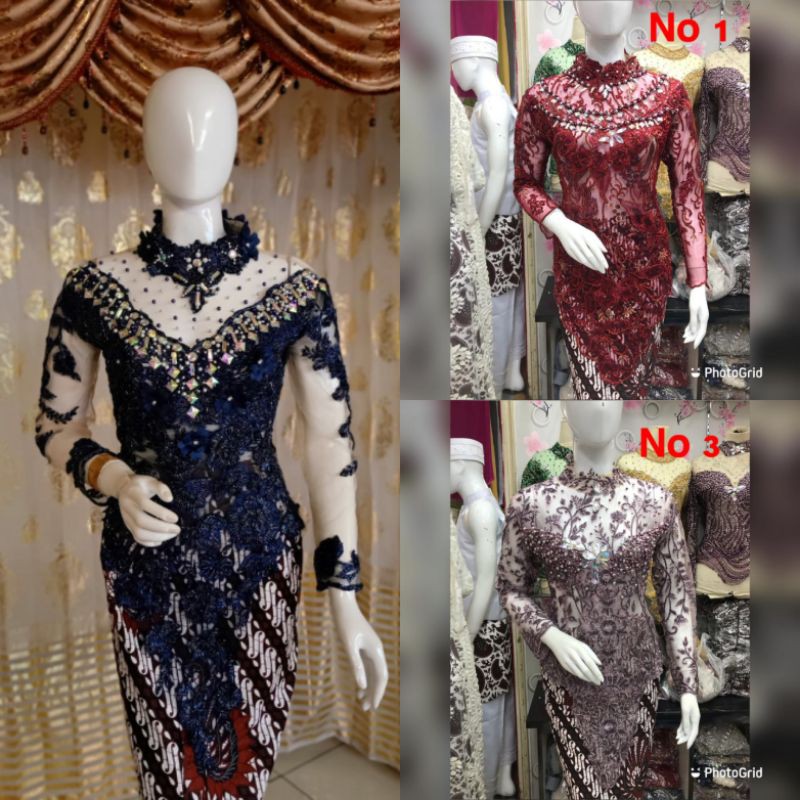 ATASAN KEBAYA PAYET BUNGA 3D /BAJU PENGANTIN KEBAYA / ATASAN KEBAYA MEWAH PAYET