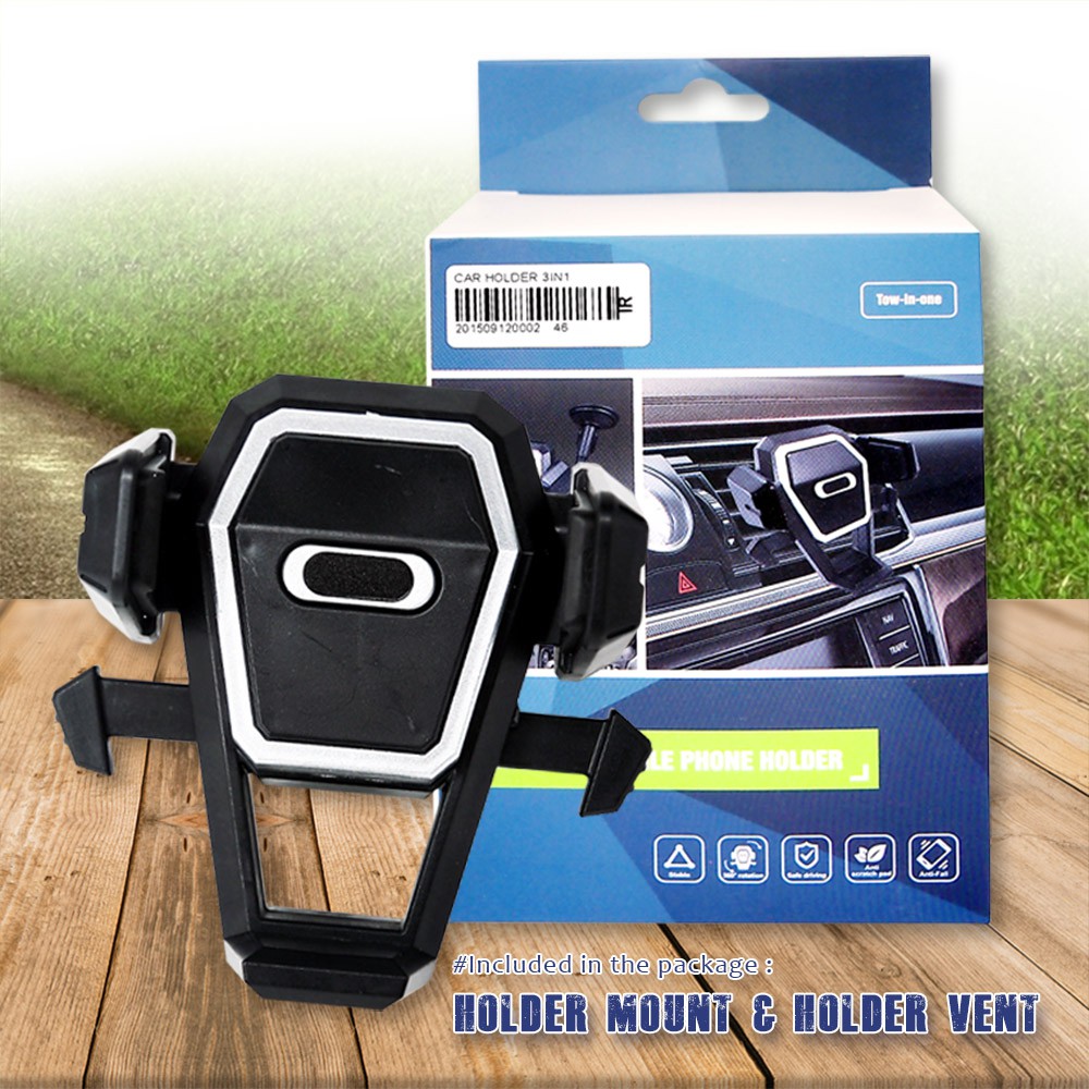 HOLDER CAR HOLDER 3IN1 STAND HOLDER STAND HOLDER MOBIL DUDUKAN HP DI DASBORD MOBIL