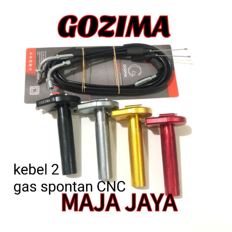 Gas spontan 2 kabel gas  Gozima For Universal motor Aerox NMAX Vario 150 Pcx Adv Vixion Ninja R Ninja RR Ninja 250 Fi 2018 / Universal