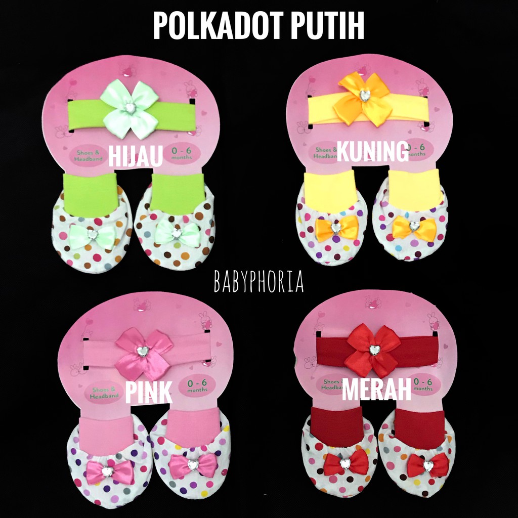 Set Sepatu Kain Bayi dan Bandana OKIYO