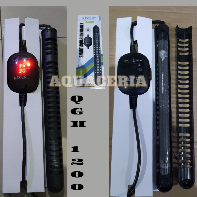 Smart Heater RECENT QGH 1200 WATT pemanas suhu air aquarium digital