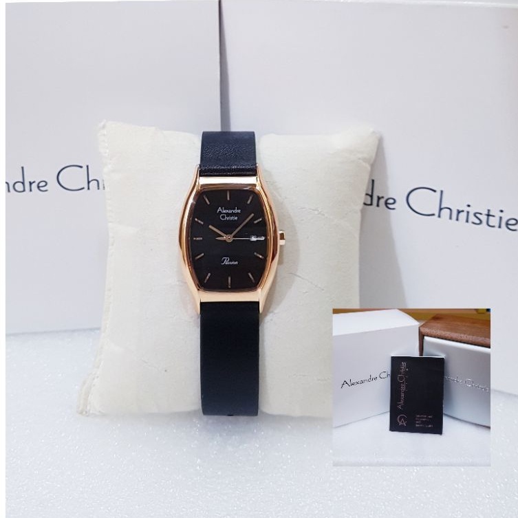 ALEXANDRE CHRISTIE WANITA AC 2939 BLACK ROSEGOLD JAM TANGAN ALEXANDRE CHRISTIE ORIGINAL