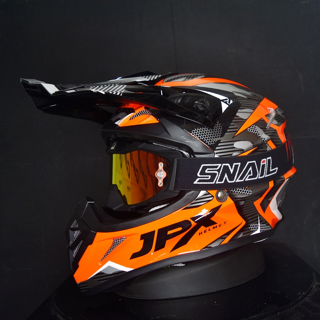 HELM JPX CROSS_FOX1 X35 - FLUO RED GLOSY  PAKET GANTENG GOOGLE SNAIL HELM JPX KLX ORIGINAL HELMET MOTO TRAIL SUPERMOTO HELM FULL FACE MOTO CROSS TERBAIK-MX36 MATT BLACK/RED
