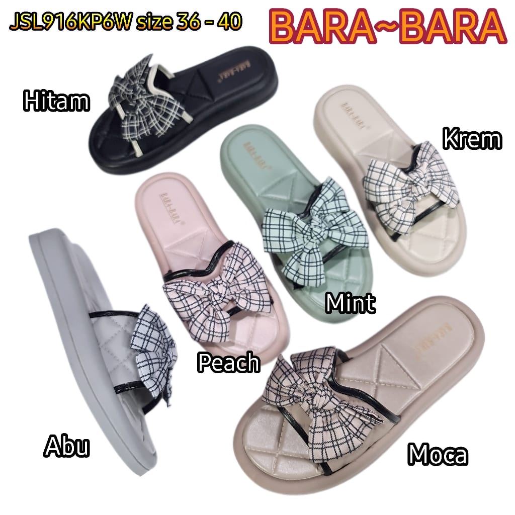 BARA BARA ORIGINAL jelly sandal karet empuk murah wanita  selop import barabara cewek JSL916KP6W