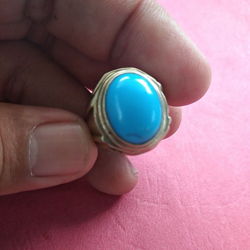 Batu pirus persia asli motif polos