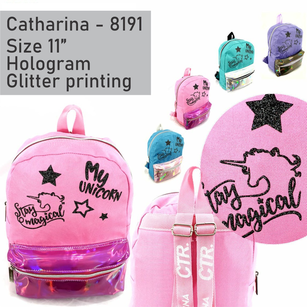 Tas Ransel Mini Hologram 11"|  Unicorn CATHARINA 8191