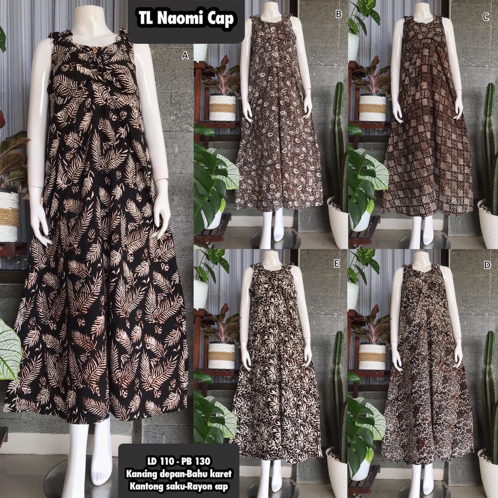 Daster Batik Wanita Tanpa Lengan Cap Asli Solo Rayon Ternyaman Awet