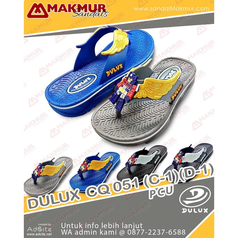 SANDAL DULUX ORIGINAL ANAK KARATER Jelly Robot Transformer Sandal jepit Anak Laki-Laki Karakter Robot/sandal dulux CQ 051 Ukuran 24-35