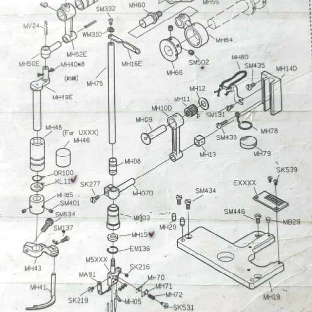 MH10D Asli/Original Siruba Engkol Tiang Jarum Mesin Jahit Kam/Kamkut/Overdeck F007