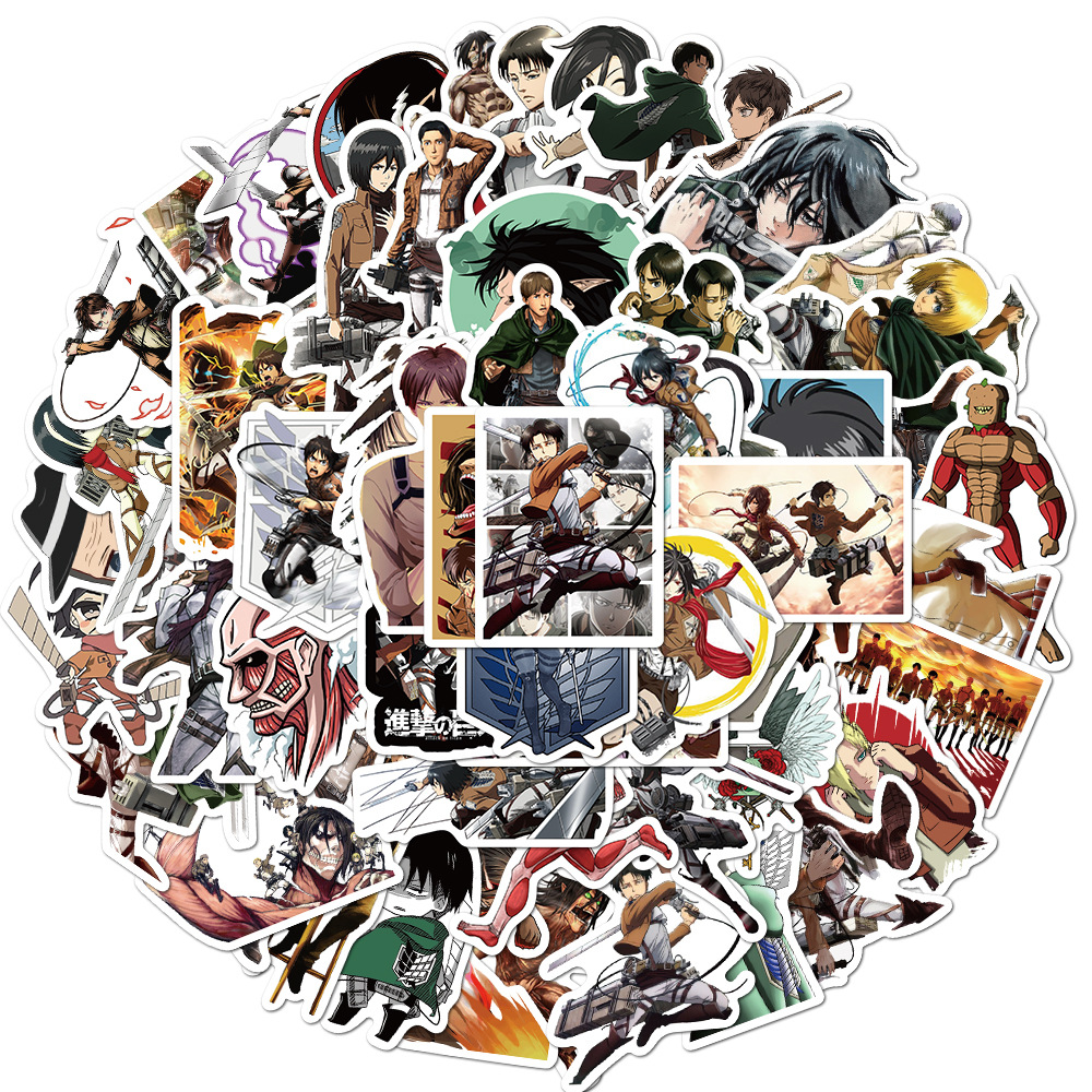 100 cartoon attack on titan graffiti stickers mobile phone case skateboard luggage waterproof stickers