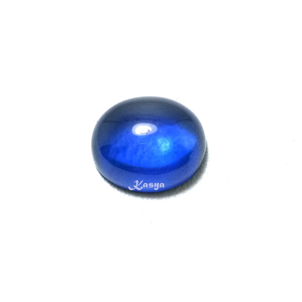 Batu Permata Blue King Safir  Oval Cabochon - Color Royal Blue