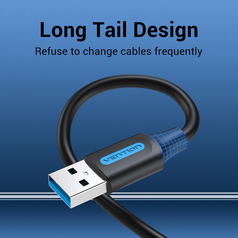 Vention Kabel Ekstensi Data USB 3.0 A to A male 2a 5gbps Untuk Laptop Smart Tv