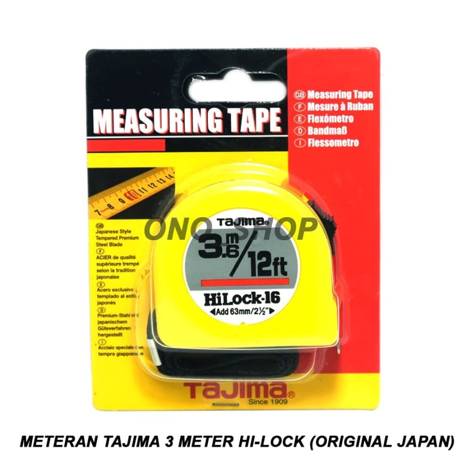 Hi-Lock (Original Japan) - Meteran Tajima 3 Meter