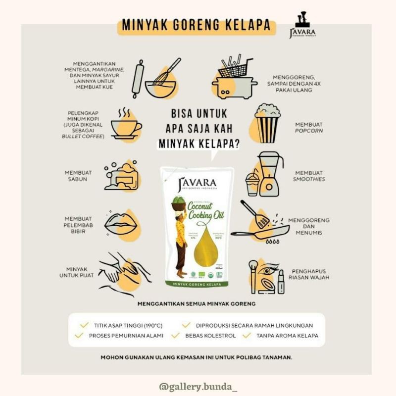 

Minyak Kelapa Organik Coconut Cooking Oil Javara 900 ml