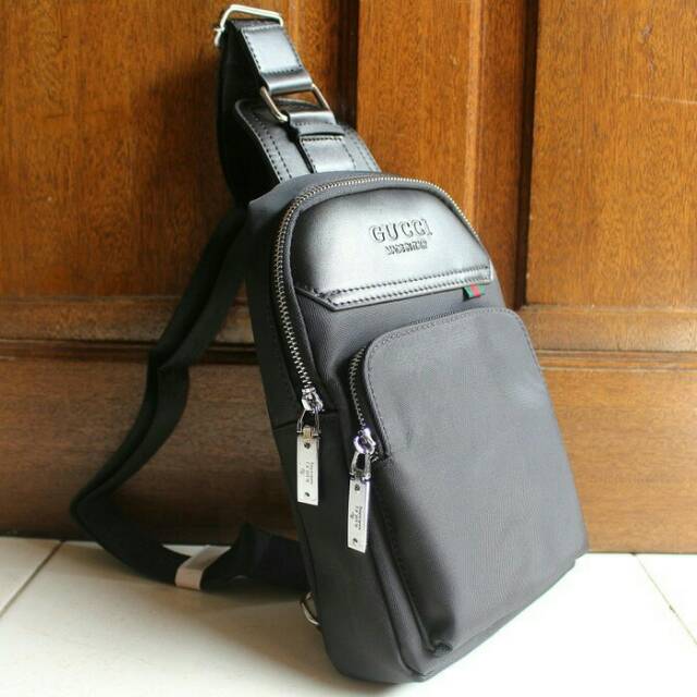 TAS SELEMPANG PRIA SHOULDER BAG IMPORT BRANDED - GUCCI 991 BLACK