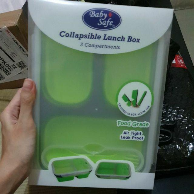 Babysafe Sc006 Collapsible Lunch Box 3 Parts Tempat Kotak Makan Sillicone