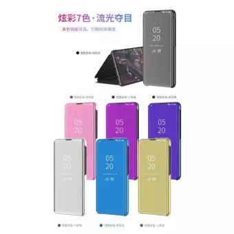 Flip Mirror Realme C3 6.5 inchi Clear View Standing Cover Realme C3 AUTOLOCK