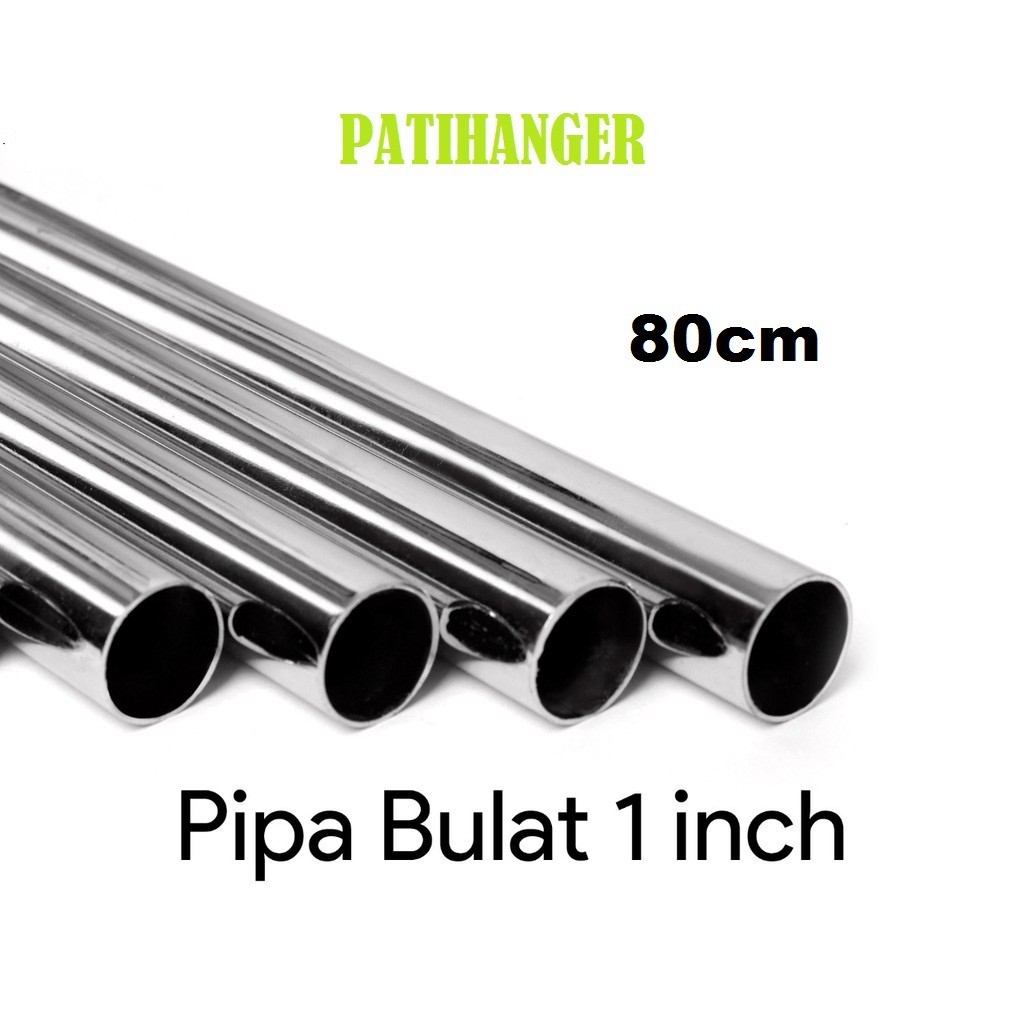 PIPA BULAT 80cm Chrome 1&quot; inc l Gantungan Baju Display