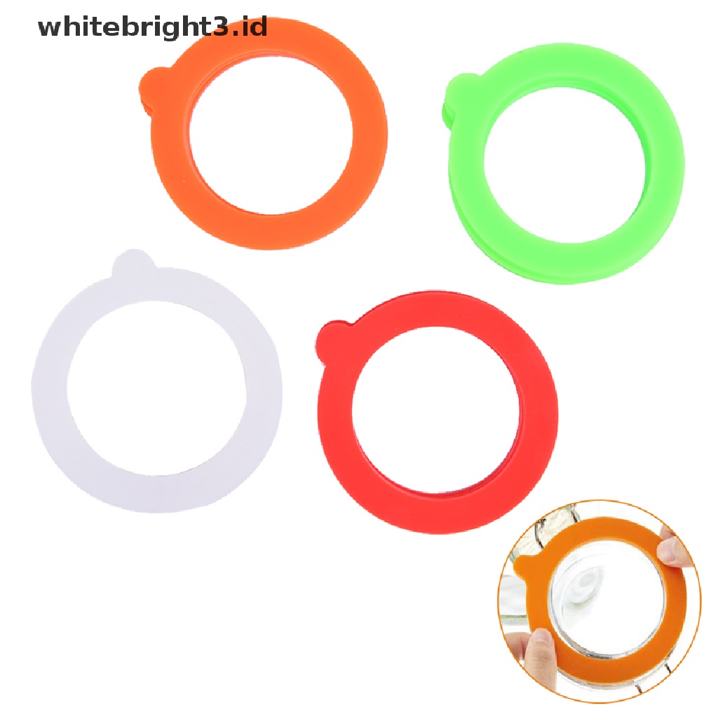 {whitebright3.id} 5Pcs Silicone Jar Gaskets Food Storege Jars Replacement Airtight Leak-Proof ,