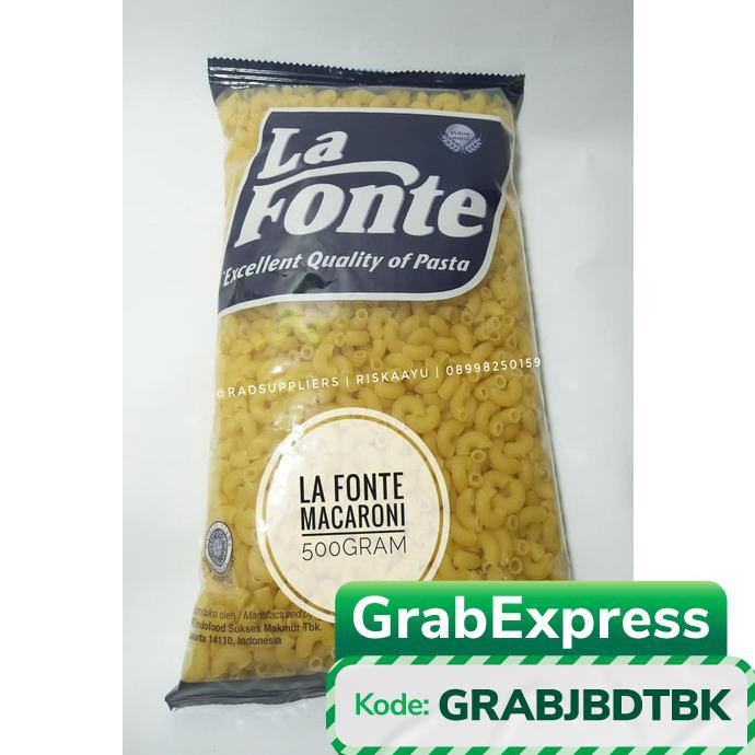 

PROMO TERMURAH La Fonte Macaroni 500gram, Spesial Pasta, BEST PRICE! MN143
