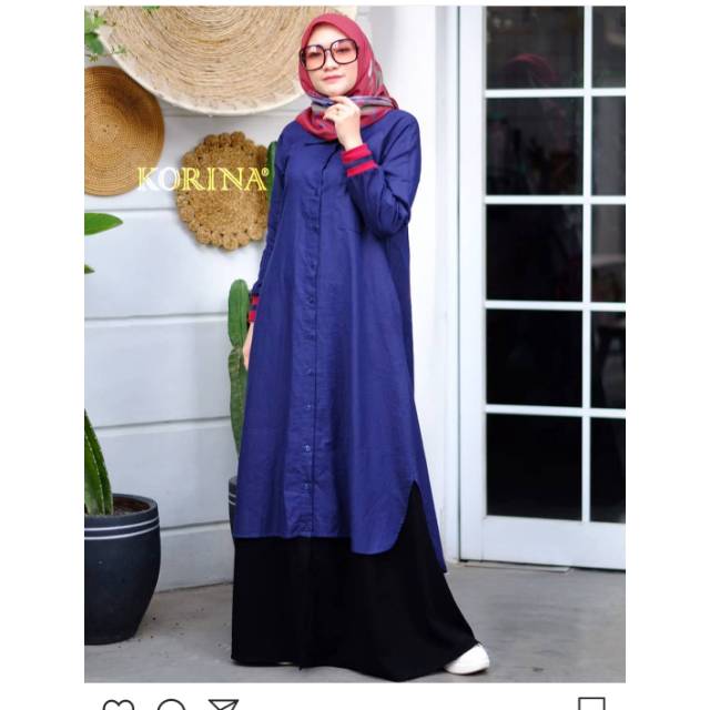 Ainun dress navy by rumah busana korina