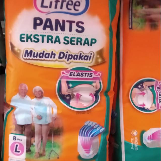 Lifree pants extra serap L 8's •||• popok dewasa celana ukuran L