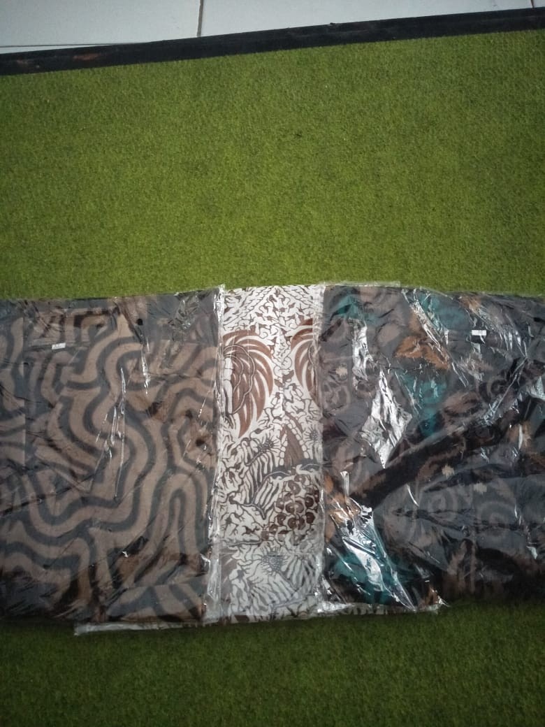 Hem Kemeja Baju Batik Lengan Pendek Fashion Pakaian Kerja Pria Cowo Batik Pekalongan F001