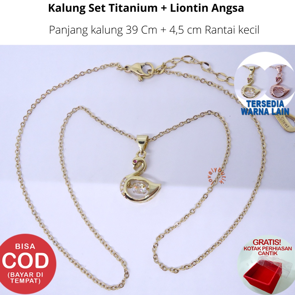 Promo Beli Kalung Gratis Anting - Kalung Wanita Titanium Anti Karat Model Korea Terbaru 4ngsa Gratis Anting Desi Free Kotak Perhiasan Lovelybutik