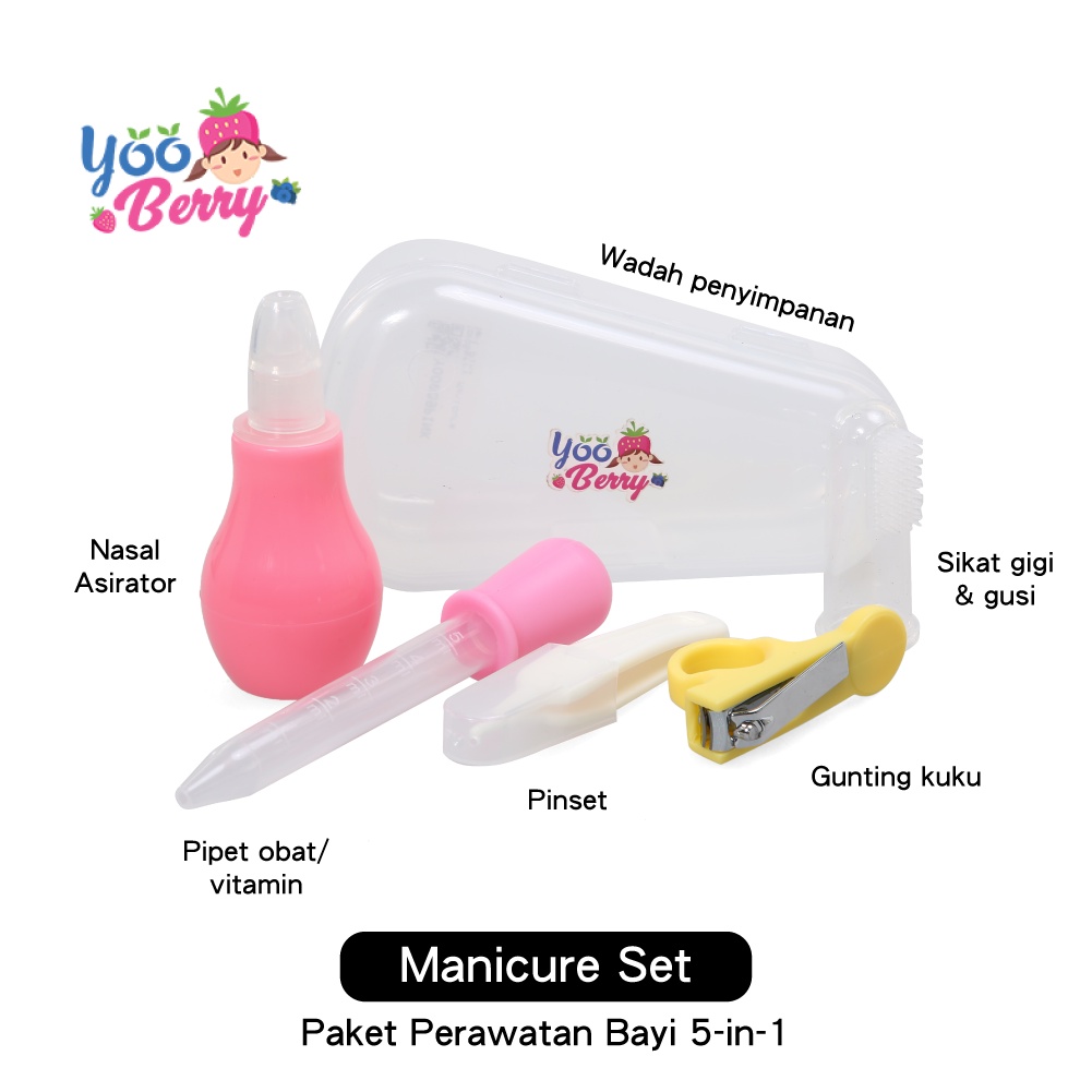 YooBerry 5-in-1 Manicure Set Gunting Kuku Bayi Paket Perawatan Bayi Berry Mart