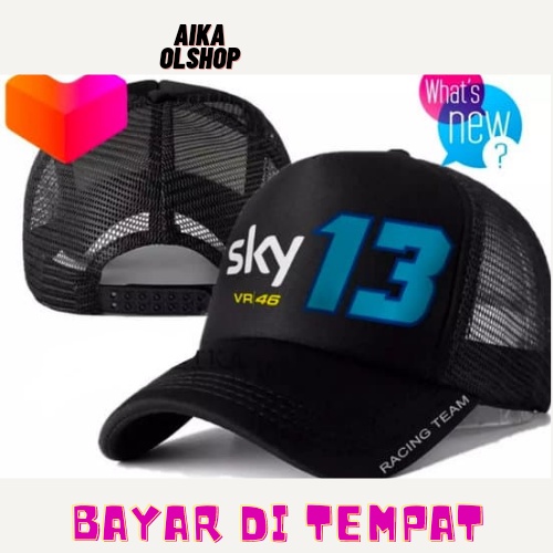 Snapback Topi Trucker Jaring Dewasa VR46 SKY TEAM