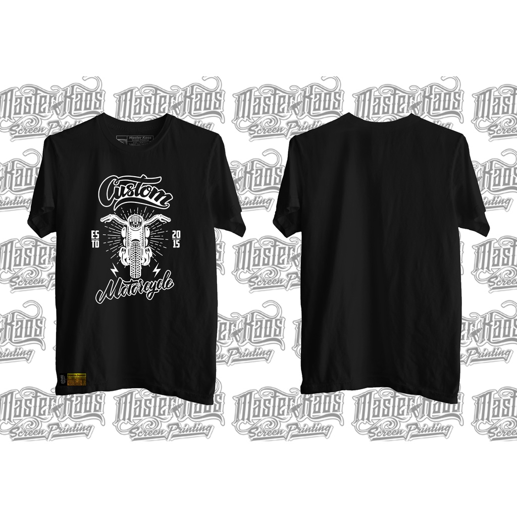 Kaos Motor Custom Bike Motorcycle Distro Pria Original Japstyle Racing Vintage Lengan Pendek Putih