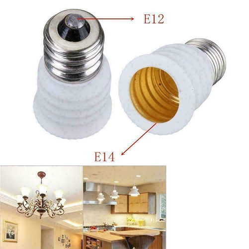Konverter Fitting Lampu E12 To E14 Lampu Bolham Cabe LED Candle Base Pijar Ukuran Lampu E-14 To E-12