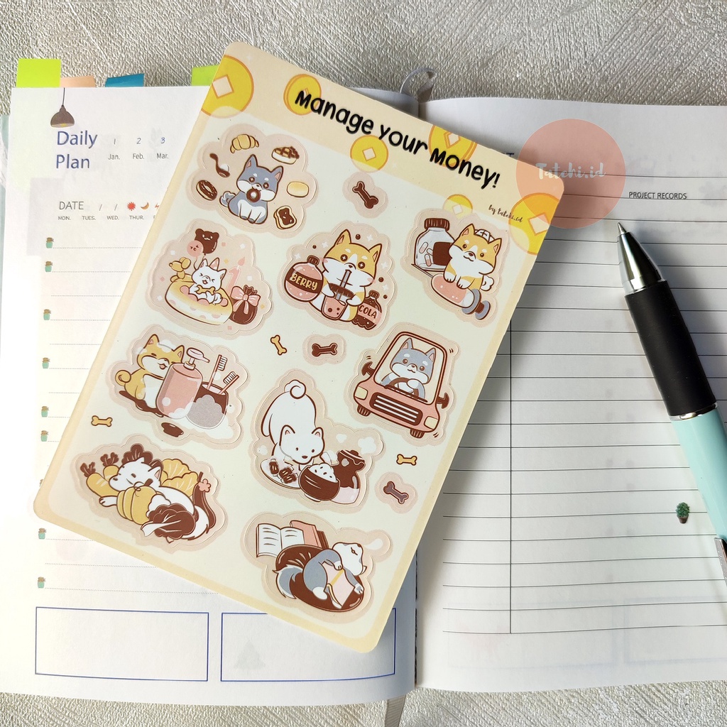 

[TATCHI.ID] Daily Expenses Dog Stickers