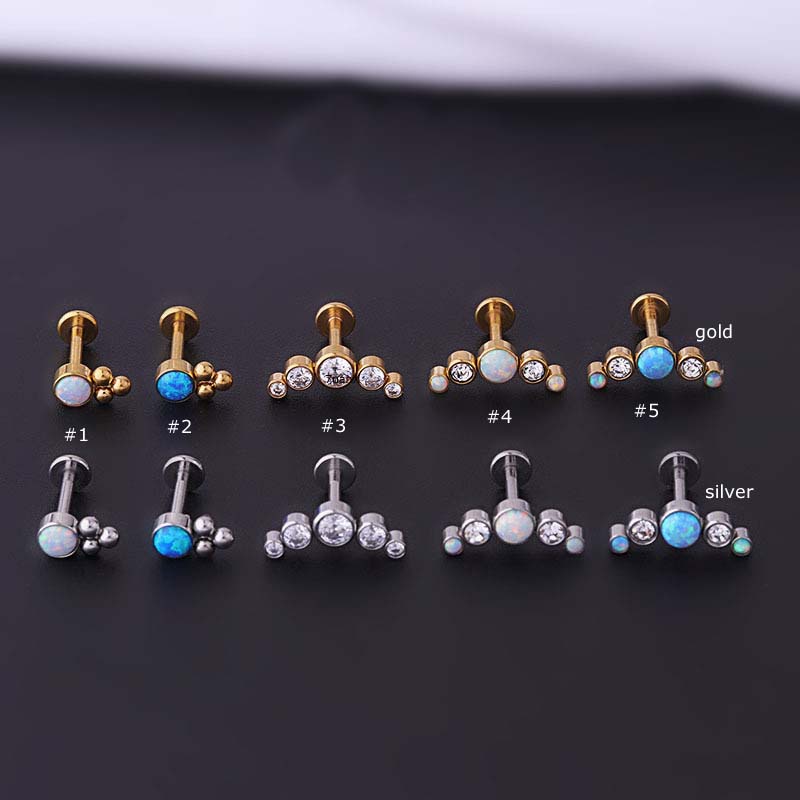 1pc Anting Tindik Bibir Bahan Stainless Steel