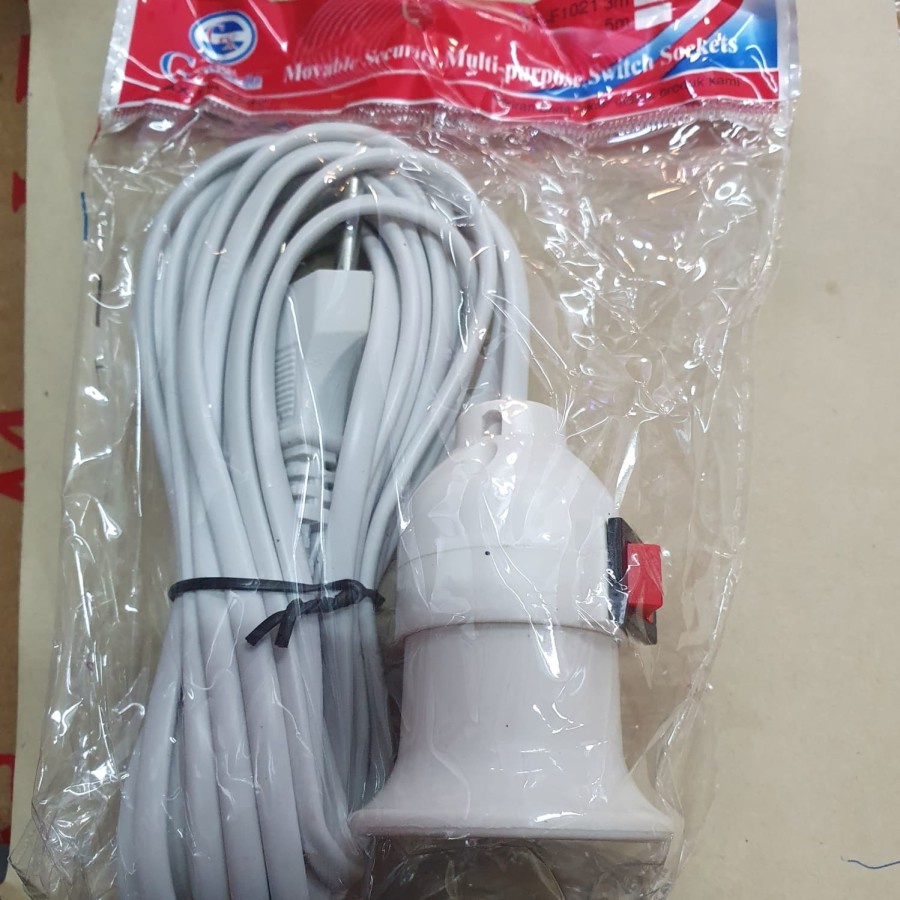 Fitting Gantung Rumah Lampu Kabel 5 Meter Lampu Bohlam E27 switch Cable Socket