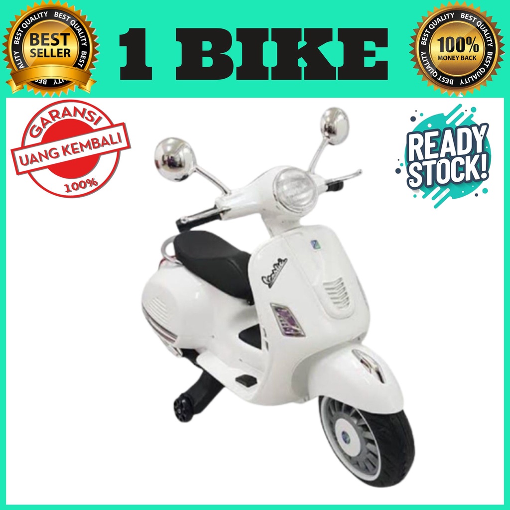 MAINAN ANAK MOTOR AKI VESPA VESTIC PMB 288 M288 , motor aki anak, motor anak murah , mainan anak