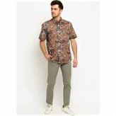 kemeja batik pria poshboy original men modern shirt bahan katun