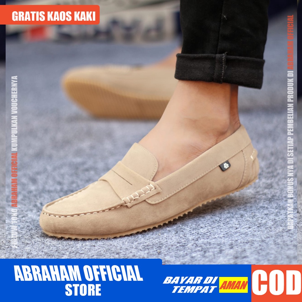 ABRAHAM Sepatu Slip On Slop Hitam Selop Casual Pria