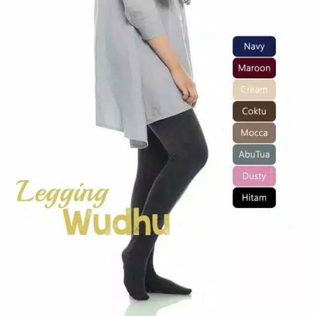 Legging wudhu dewasa bahan spandex kaos / wudhu leggings / leging wudhu dewasa import